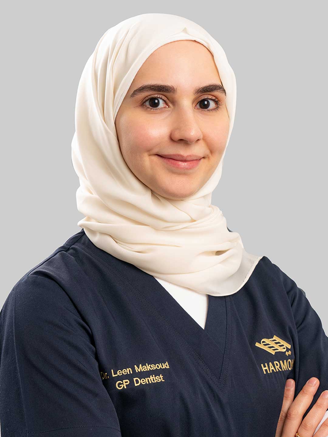 Portrait of Dr. Leen Maksoud – General Dentist at Harmony Medical Center in MBZ, Abu Dhabi