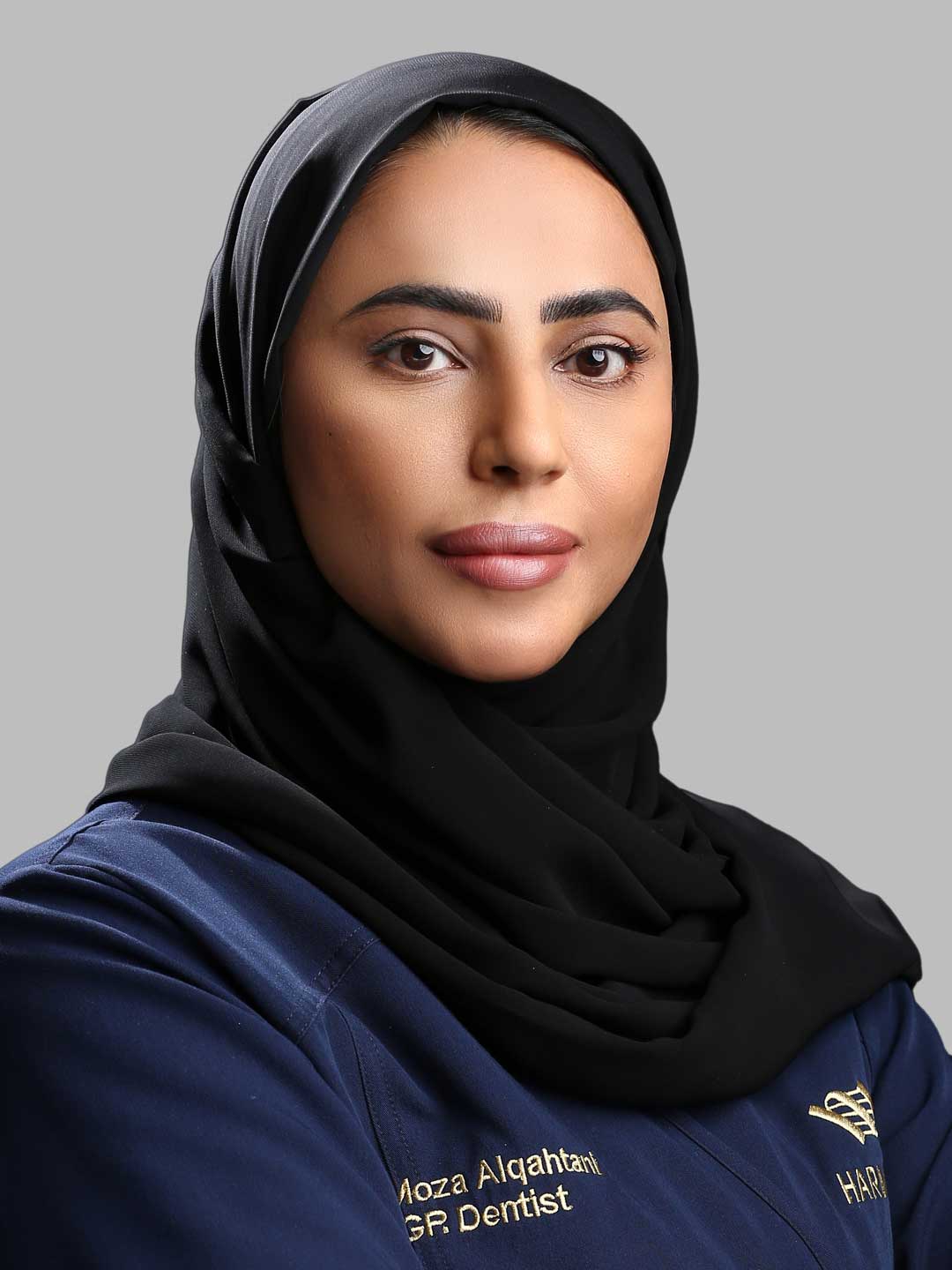 Portrait of Dr. Moza Alqahtani – General Dentist at Harmony Medical Center in MBZ City, Abu Dhabi
